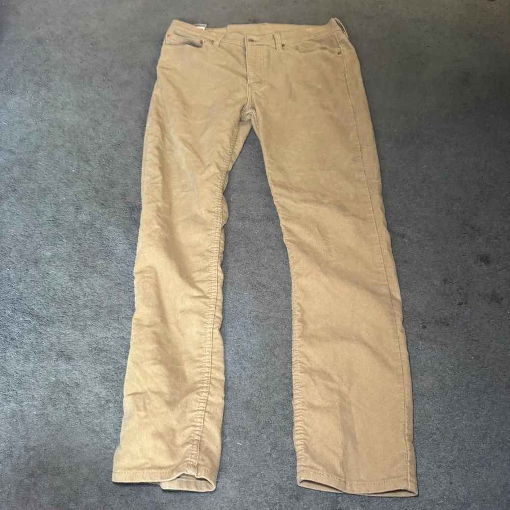 Levi's 511 Slim Fit Corduroy Pants Mens 34x32 Tan Khaki 5 Pocket Trousers